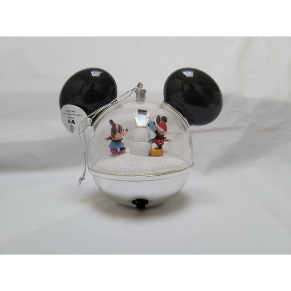 Mickey Mouse 2007 Snow Globe Ornament SNOW MAN LIKE MY MAN Bradford #A0909 COA - Picture 3 of 11